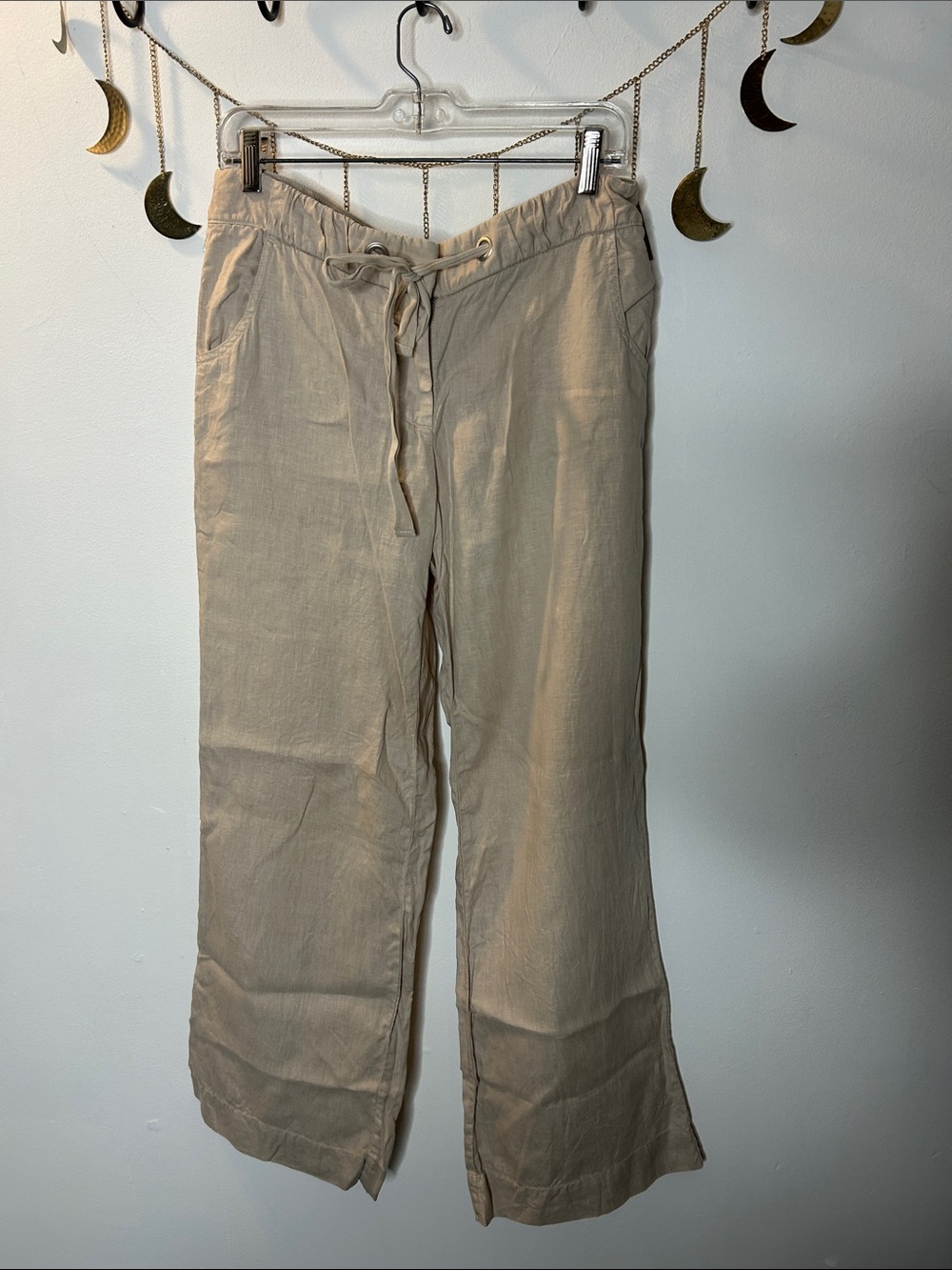 J. Crew Beige Drawstring Linen Pants